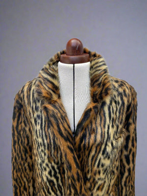 STAND STUDIO Leopard Faux Fur Coat UK8