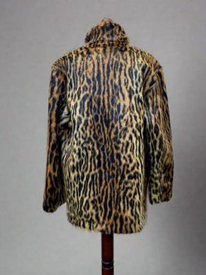 STAND STUDIO Leopard Faux Fur Coat UK8