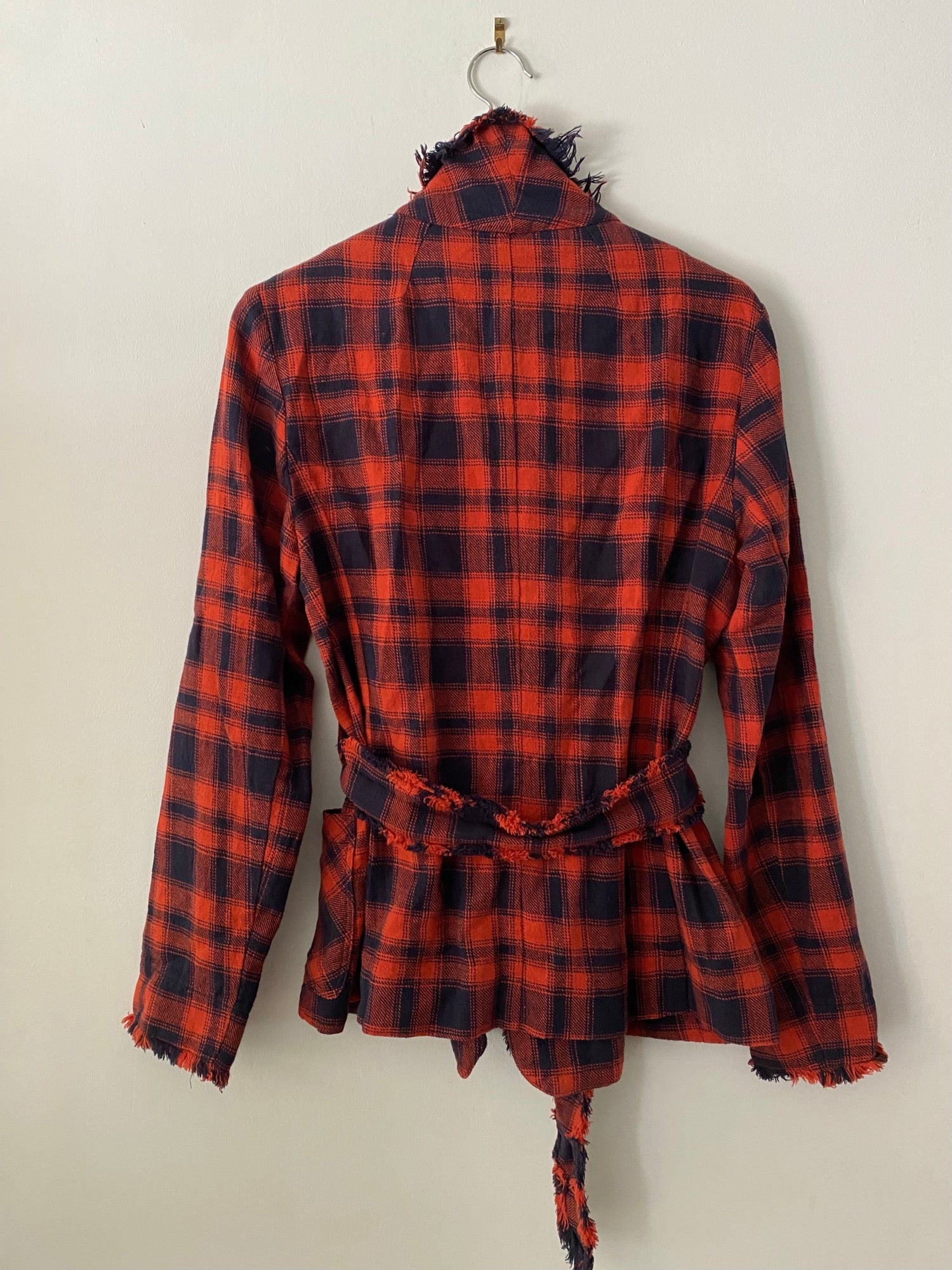 RAQUEL ALLEGRA Belted Plaid Jacket UK10-14