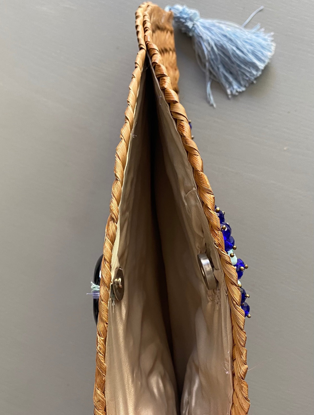 Handmade raffia pouch