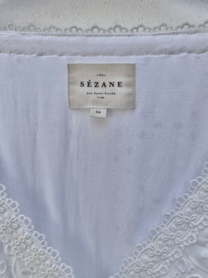 SEZANE Eyelet Midi Dress UK6