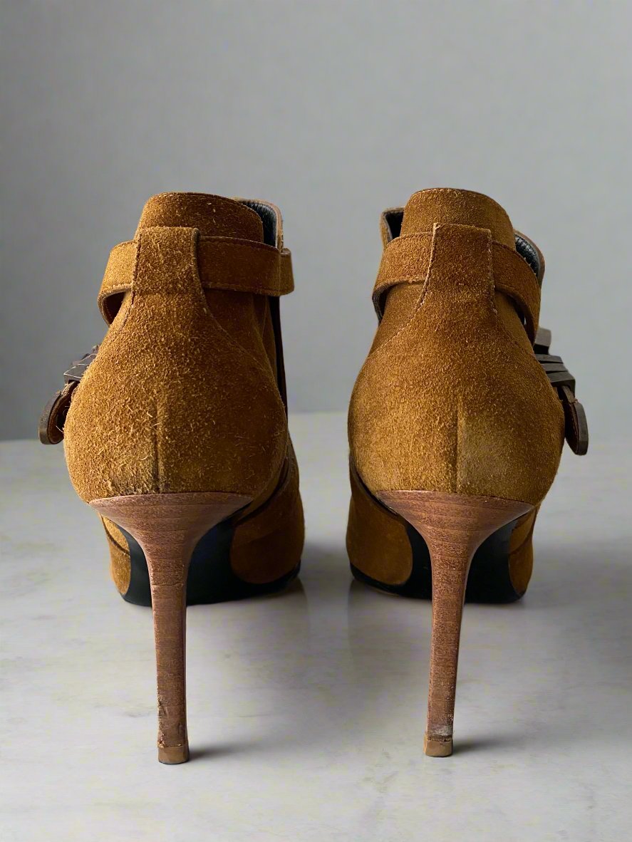 SAINT LAURENT Suede Ankle Boots Size 36