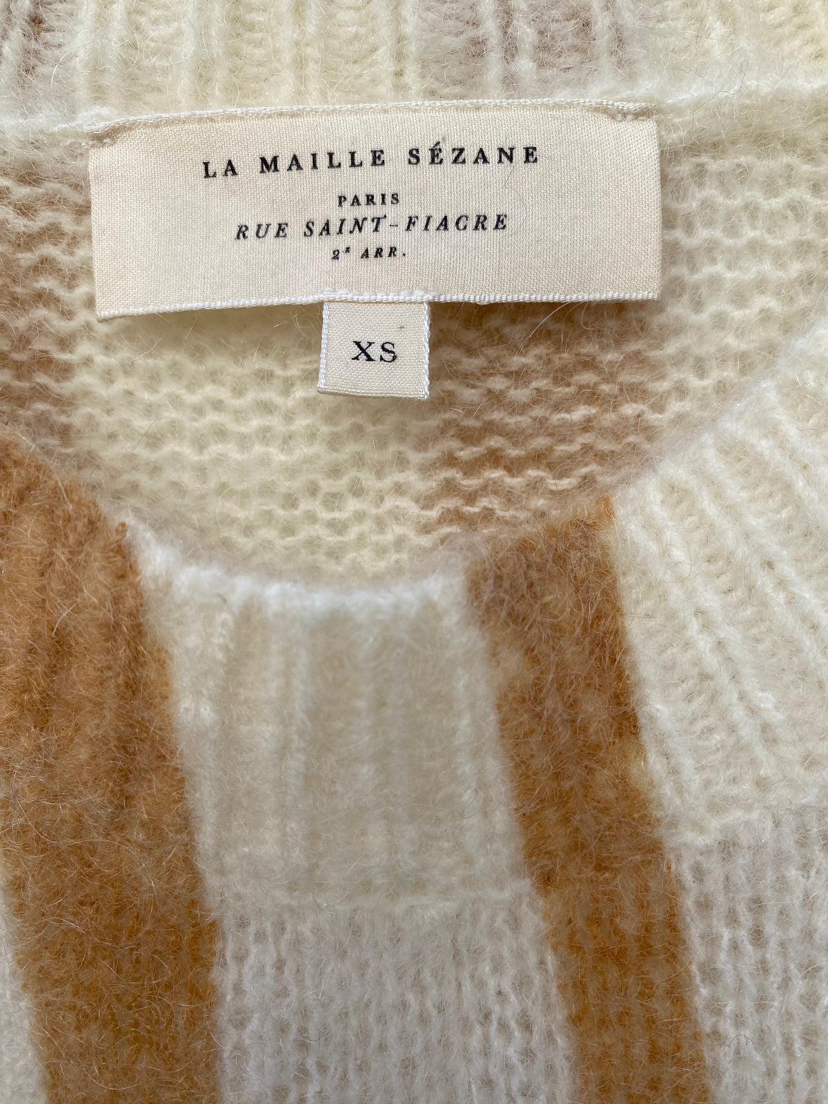 SEZANE Zebra-Print Mohair Mix Jumper XS