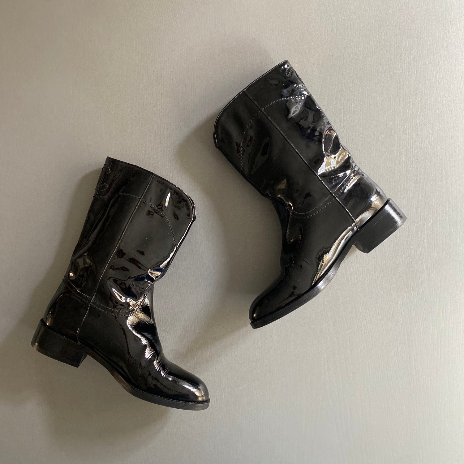 CHANEL Patent Leather Boots 38/UK5