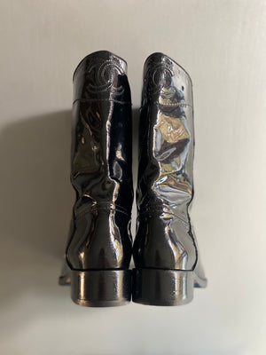 CHANEL Patent Leather Boots 38/UK5