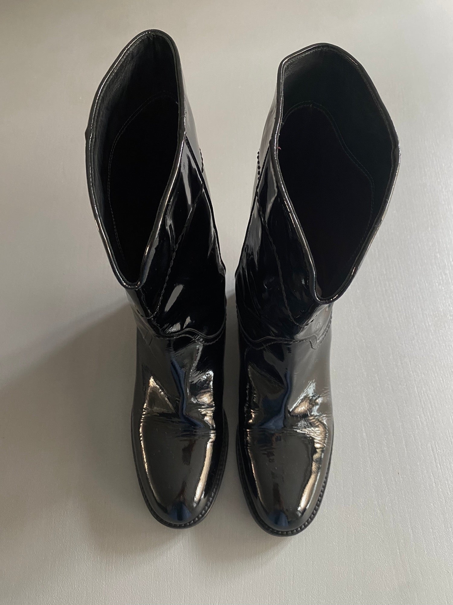 CHANEL Patent Leather Boots 38/UK5