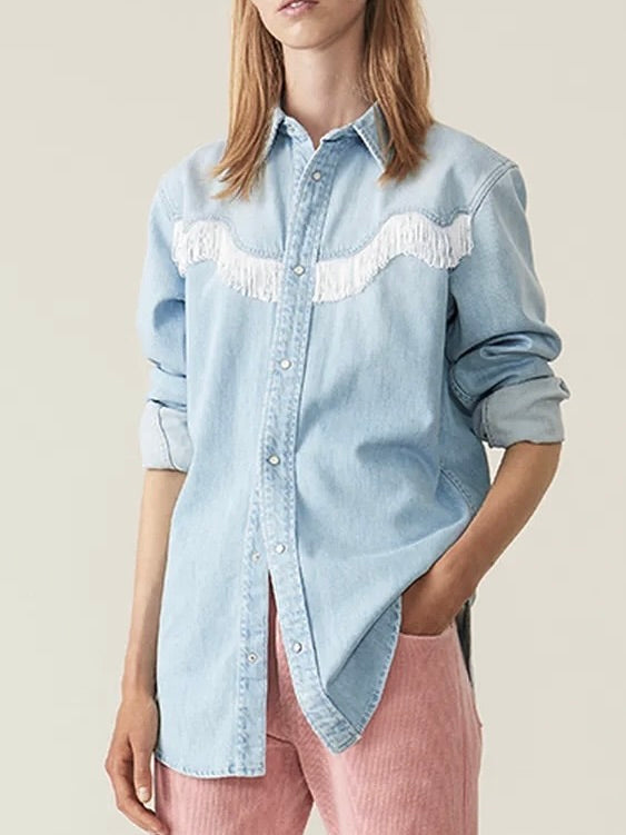 GANNI Denim Shirt UK8