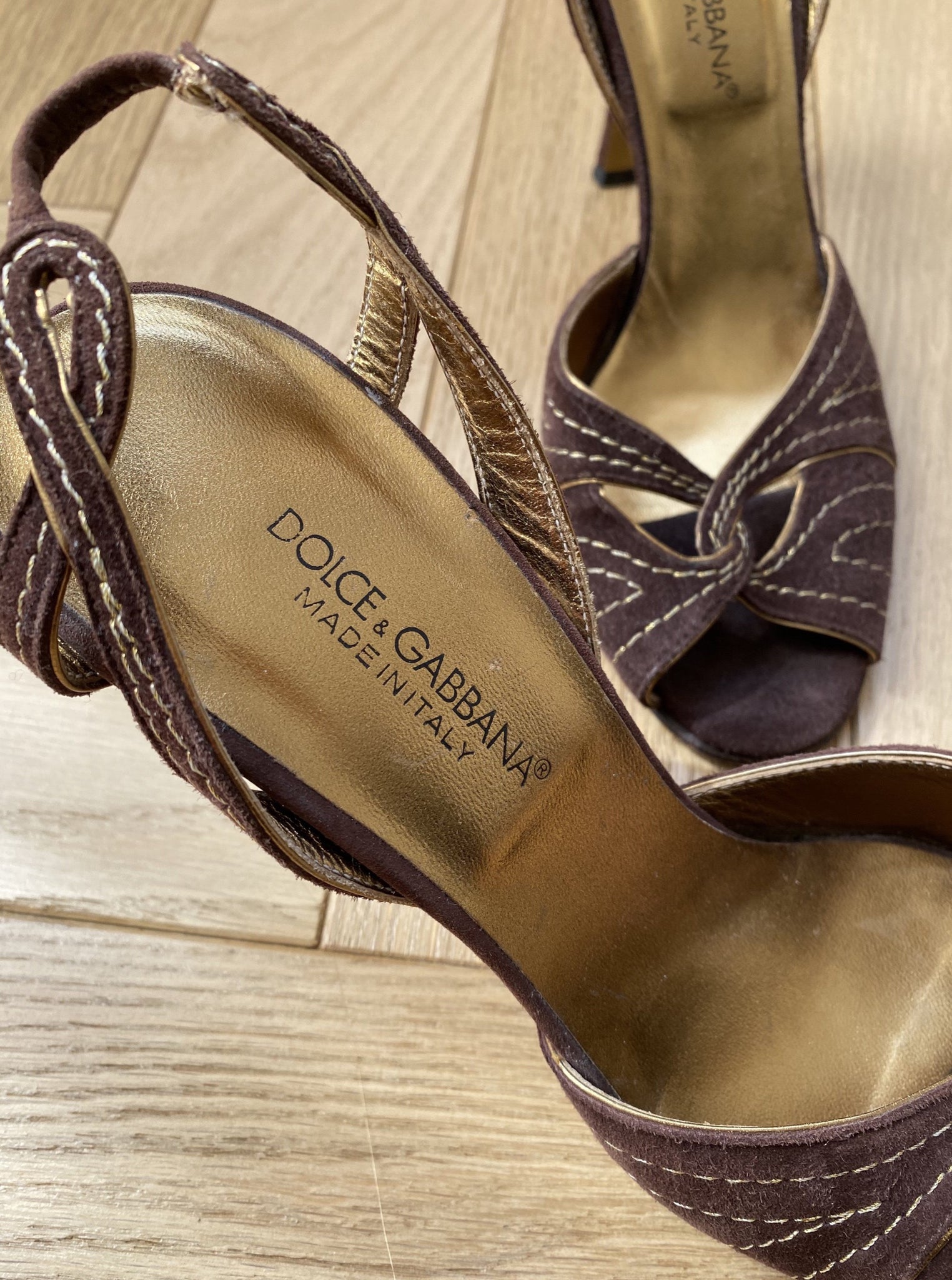 DOLCE & GABBANA Suede Sandals Size 37.5