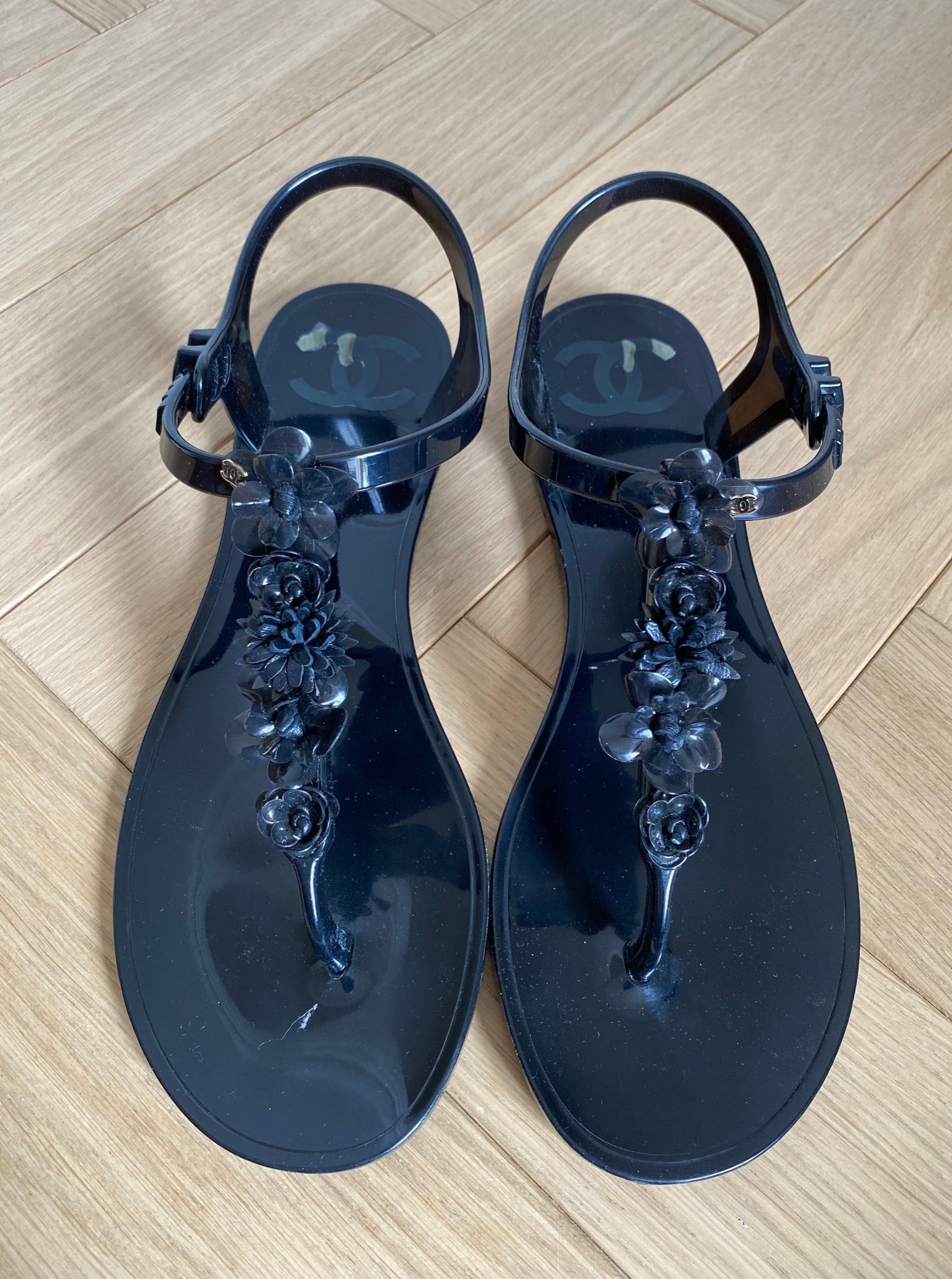 CHANEL Jelly Thong Sandals Size 41