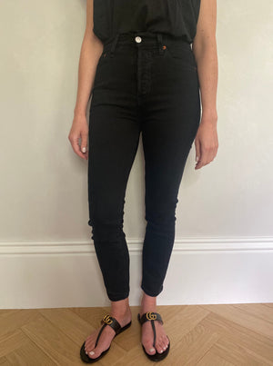 Preloved Re/Done skinny black jeans