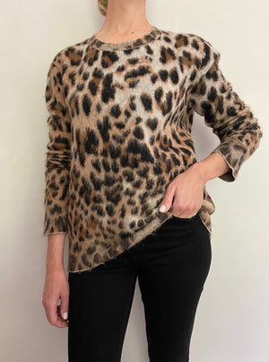 Preloved Saint Laurent leopard print jumper